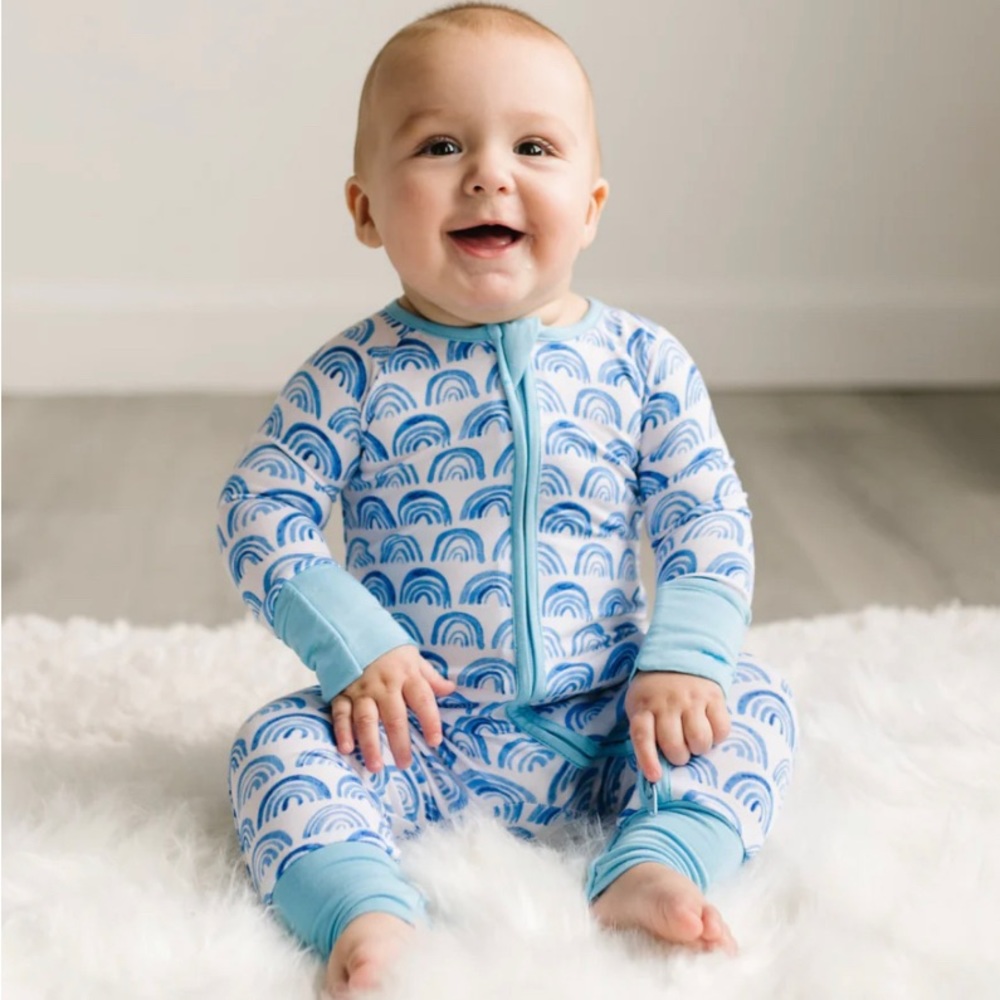 Little Sleepies Blue Rainbows Zippy